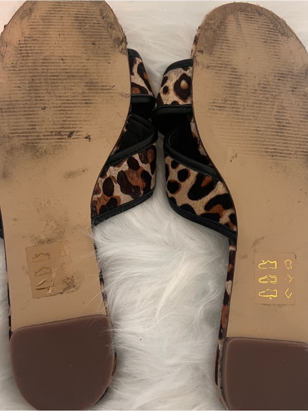 🔥🔥3/$25 J. CREW Calf Hair Leopard Print Slide 7.5 FLAWED - Picture 10 of 10